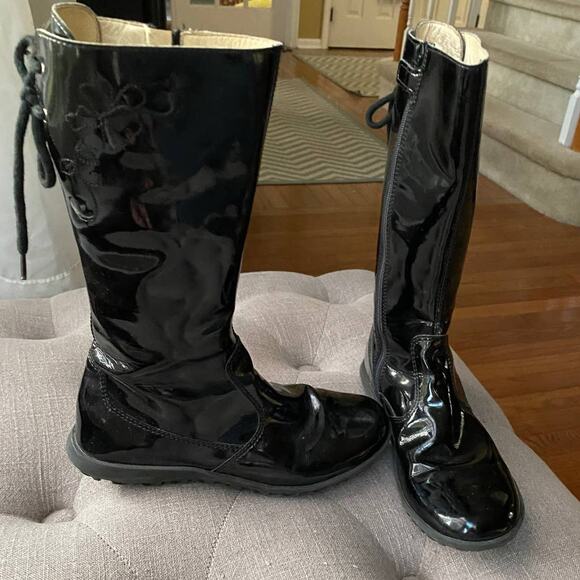 Naturino Italy Kids Black Patent Boot Knee High EU 33 - Picture 3 of 9